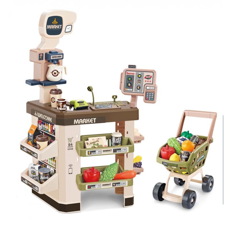 Supermarket w-Shopping Cart and 60 accessories (16140) - Toys