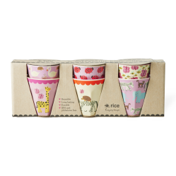 Rice - Melamine Cups with Wildlife Prints - Pink - Small - Baby and Children