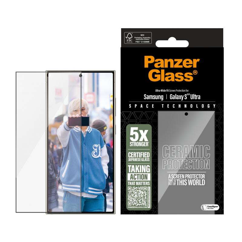 PanzerGlass - Ceramic Screen Protector Samsung Galaxy S 2025 Ultra - Ultra-Wide Fit - Electronics PanzerGlass - Ceramic Screen Protector Samsung Galaxy S 2025 Ultra - Ultra-Wide Fit - Electronics