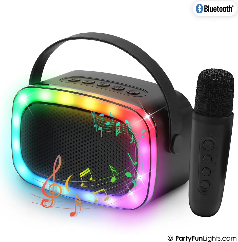 Party Fun Lights - Mini Karaoke Speaker with Wireless Microphone - (605607) - Toys