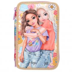 Topmodel - Triple Pencil Case GIRL POWER - Beige (413282) - Office and School Supplies