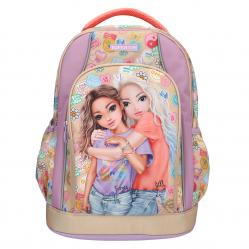 Topmodel - School Backpack GIRL POWER - Beige, Lilac, and Coral (413285) - Luggage and Travel Gear