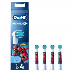 Oral B - Pro Kids Toothbrush Heads Featuring Spiderman - White - 4 count - Health and Personal Care