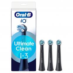 Oral B - iO Series Ultimate Clean Replacement Brush Heads - Black - 3 count - Health and Personal Care