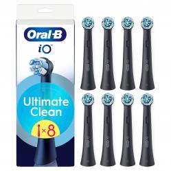 Oral B - Oral-B iO Series Ultimate Clean Black Replacement Brush Heads - Black - 8 count - Health and Personal Care