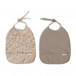 Filibabba - Bib with ties 2-pack - Little Wonders + Warm Grey - 6-36 m - Baby and Children