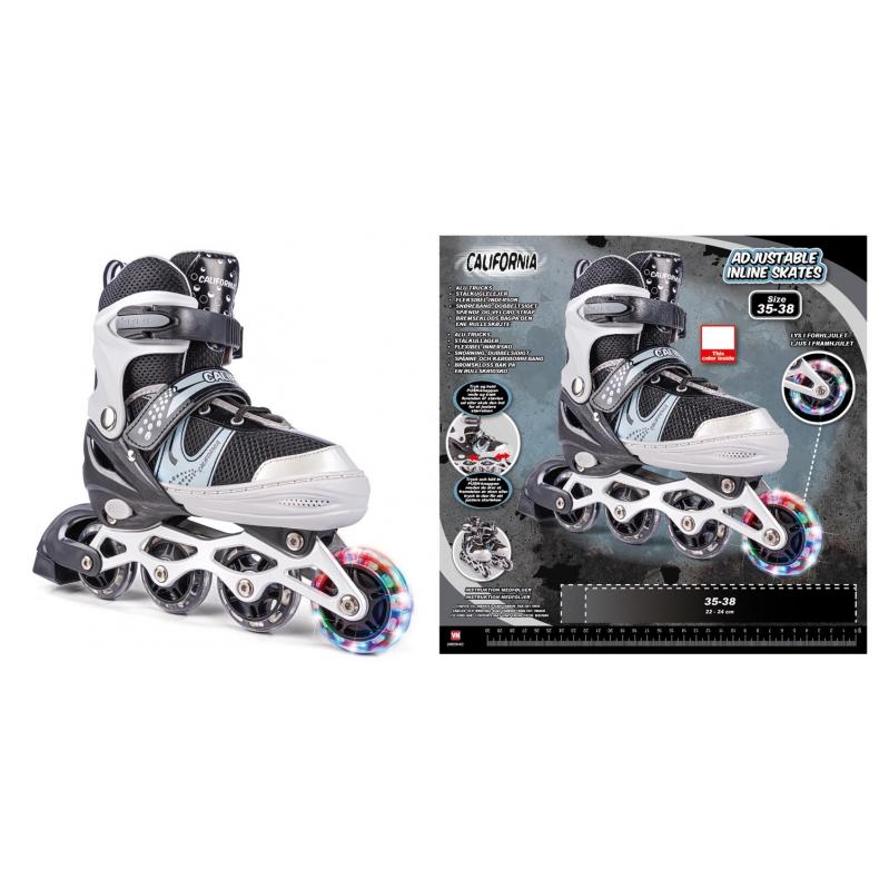 California - Inliners w/light Size 35-38 - Black (24943) - Toys