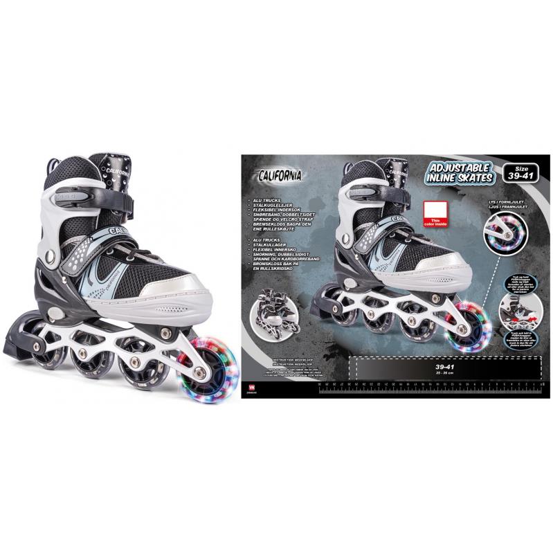 California - Inliners w/light size 39-41 - Black (24944) - Toys