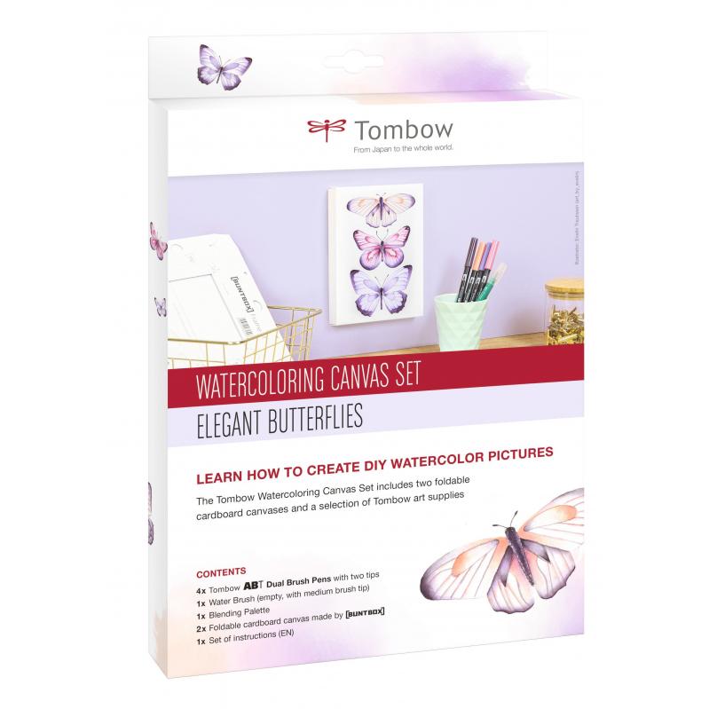 Tombow - Watercoloring Canvas set Butterflies - Toys
