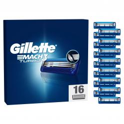 Gillette - Mach3 Turbo Men's Razor Blades - Blue/Grey - 16 pcs - Health and Personal Care