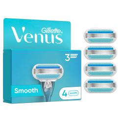 Venus - Gillette Venus Smooth Razor Blades for Women - Blue/White - 4 pcs - Health and Personal Care