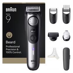 Braun - Beard Trimmer Series 9, +7 Barbering Tools, BT9520 - Satin Chrome - Health and Personal Care