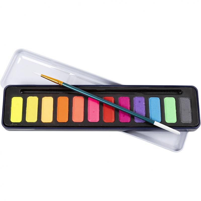 Colortime - Watercolour kit, pastel colours, 12colour (34241) - Toys