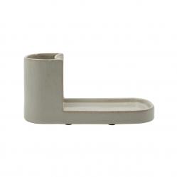 Meraki - Brush and soap holder, MKDatura - Shellish grey - l: 26 cm, w: 10.5 cm, h: 12.5 cm - Home and Kitchen