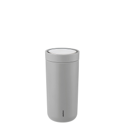 Stelton - To-Go Click Vacuum Insulated Cup 0.4 L (Light Grey) - Home and Kitchen