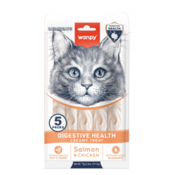 wanpy - Wanpy Cat Functional Creamy Lickable Treat Digestive Health Chicken & Salmon 70g (5x14g) - 70g (5x14g) - Pet Supplies