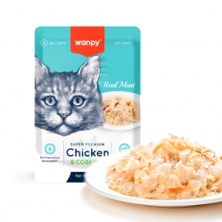 wanpy - Wanpy Cat Retort Pouch Chicken & Codfish 85g - 85g - Pet Supplies