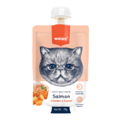 wanpy - Wanpy Cat Tasty Meat Paste - Salmon with Chicken & Carrot 90g - 90g - Pet Supplies