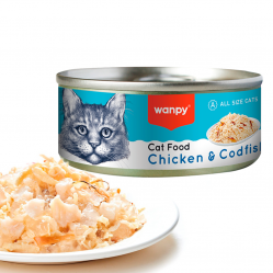 wanpy - Wanpy Cat Canned Food Chicken & Codfish 95g - 95g - Pet Supplies