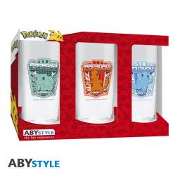 Pokemon Glass Set - 3 x 14cm Height, 6cm Diameter - Fan Shop and Merchandise