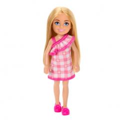Barbie - Chelsea Doll, Small Doll - Checked Dress With Blonde Hair & Blue Eyes (HXM95) - Toys