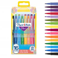 Paper Mate - Flair Felt Tip Pens - Assorted Colours - Medium Tip (0.7 mm) - 16 Count - Toys