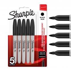 Sharpie - Permanent Markers - Black - 5 Count - Toys