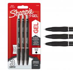 Sharpie - S-Gel Gel Pens - Black - 3 Count - Toys