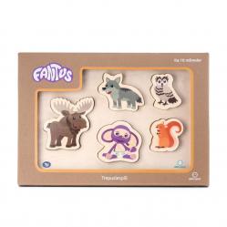 Fantus - Wooden puzzle 5 pcs, forest animals (62-112070) - Toys