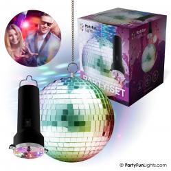 Party Fun Lights - Rotating Mirror Ball with LED and Motor (605209) - Toys