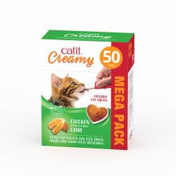 Catit - Creamy Premium Treat for Cats - Chicken with Lamb - Mega Pack (50x10g) - Pet Supplies