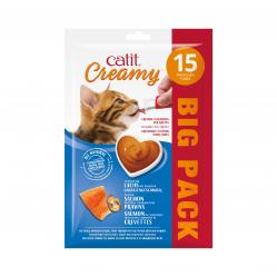 Catit - Creamy Premium Treat for Cats - Salmon with Prawn - 15x10g - Pet Supplies
