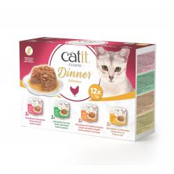 Catit - Dinner Dual-layer Wet Food for Cats - Multipack Chicken - 12x75g - Pet Supplies