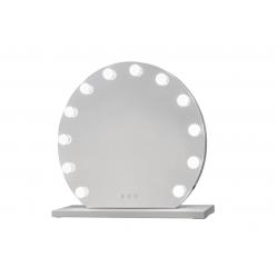 Glow Up - Makeup Artist Mirror - Round w. 12 LED Lamps - White - Beauty