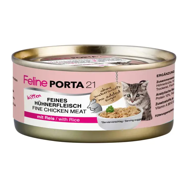 Porta21 - Feline Chicken with Rice - Kitten - 156 g - Pet Supplies