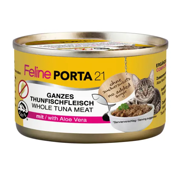 Porta21 - Feline Whole Tuna with Aloe Vera - 90 g - Pet Supplies
