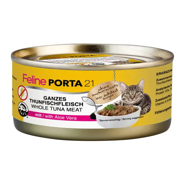 Porta21 - Feline Whole Tuna with Aloe Vera - 156 g - Pet Supplies