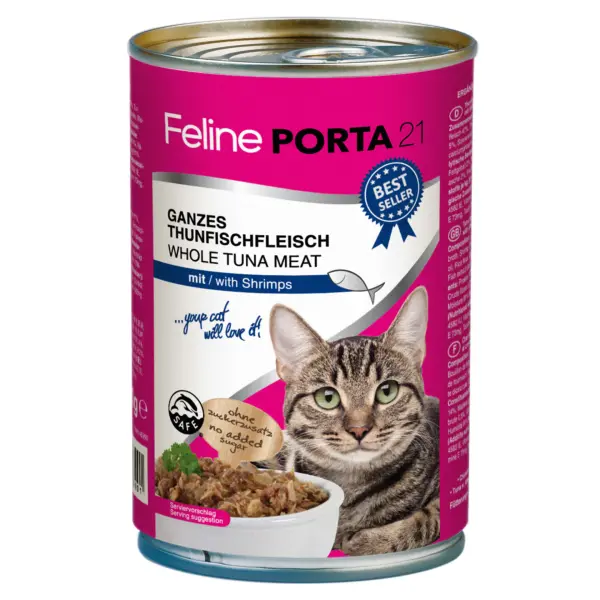 Porta21 - Feline Tuna Meat with Shrimps - 400 g - Pet Supplies