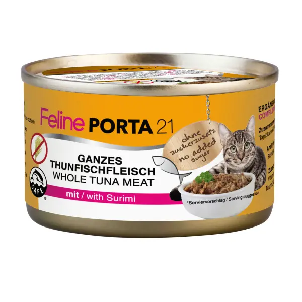 Porta21 - Feline Whole Tuna Meat with Surimi - 90 g - Pet Supplies