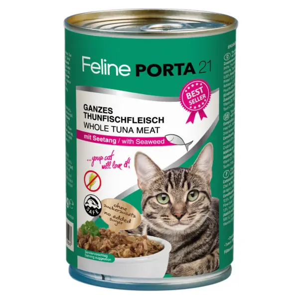 Porta21 - Feline Whole Tuna with Seaweed - 400 g - Pet Supplies