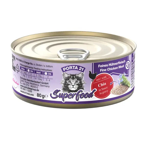 Porta21 - Superfood Chicken - Chia Seeds - 80 g - Pet Supplies