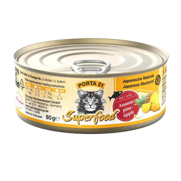 Porta21 - Superfood Mackerel Pineapple - 80 g - Pet Supplies