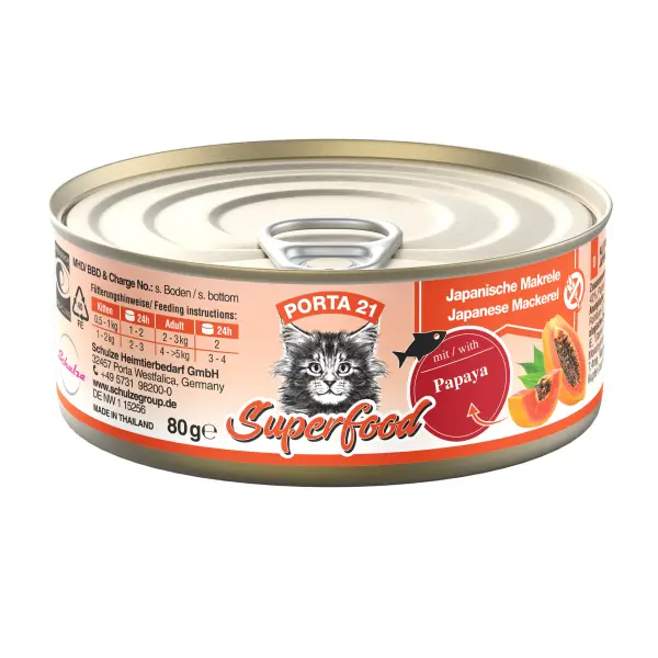 Porta21 - Superfood Mackerel Papaya - 80 g - Pet Supplies