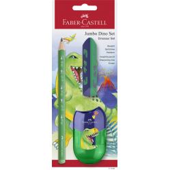 Faber-Castell - Pencil Set Dinosaur Jumbo GP + Accessories (111529) - Toys