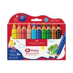 Faber-Castell - Colour Pencil Grippy Set of 10 with Sharpener (110636) - Toys