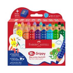 Faber-Castell - Colour Pencil Grippy Set of 16 with Sharpener (110645) - Toys