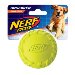 NERF - Nerf Dog Tire Squeak Ball - Green/Blue - 6.4 cm - Pet Supplies