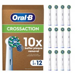 Oral B - Pro Cross Action Toothbrush Heads - White - 12 Counts - Health and Personal Care