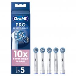Oral B - Pro Sensitive Clean Toothbrush Heads - White - 5 Counts - Health and Personal Care