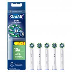 Oral B - Pro Cross Action Toothbrush Heads - White - 5 Counts - Health and Personal Care